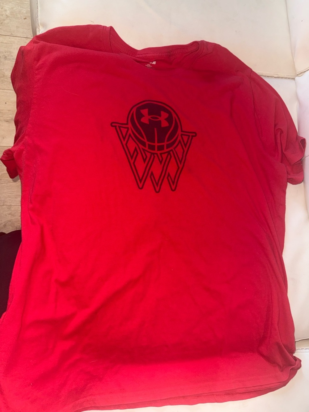 Under Armour Red Basketball Logo Performance Tee